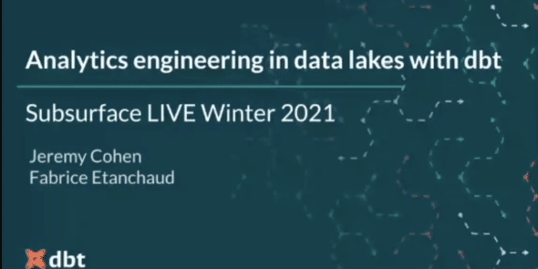Analytics Engineering in Data Lakes with dbt
