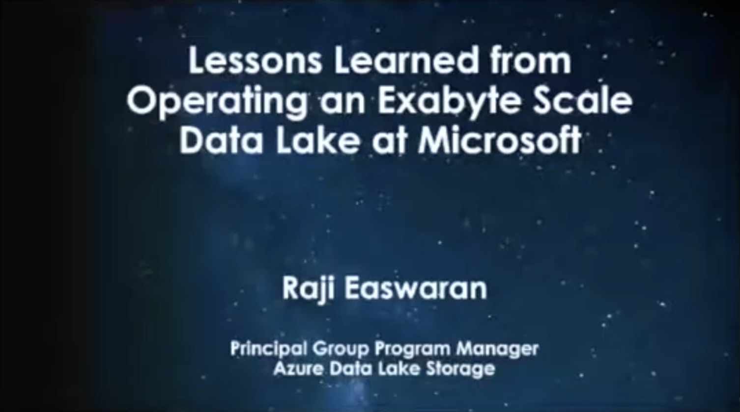 2021 Winter Lessons Learned from Operating an Exabyte Scale Data Lake at Microsoft