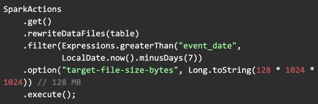 Spark Actions code snippet