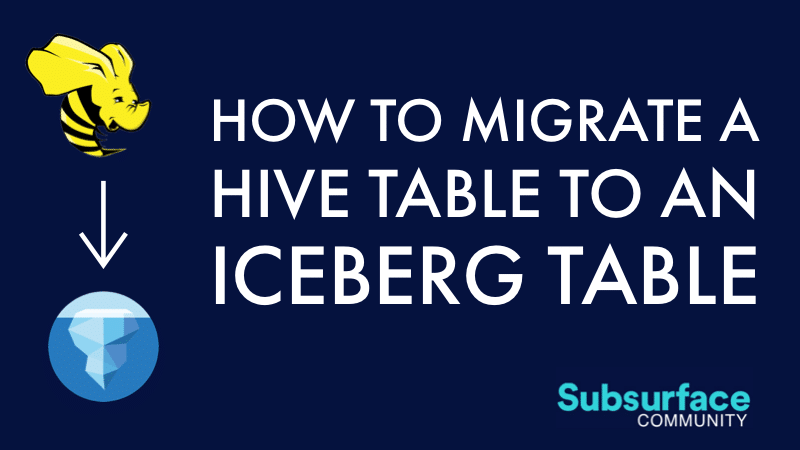 How to Migrate a Hive Table to an Iceberg Table