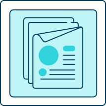 Documents on a blue background