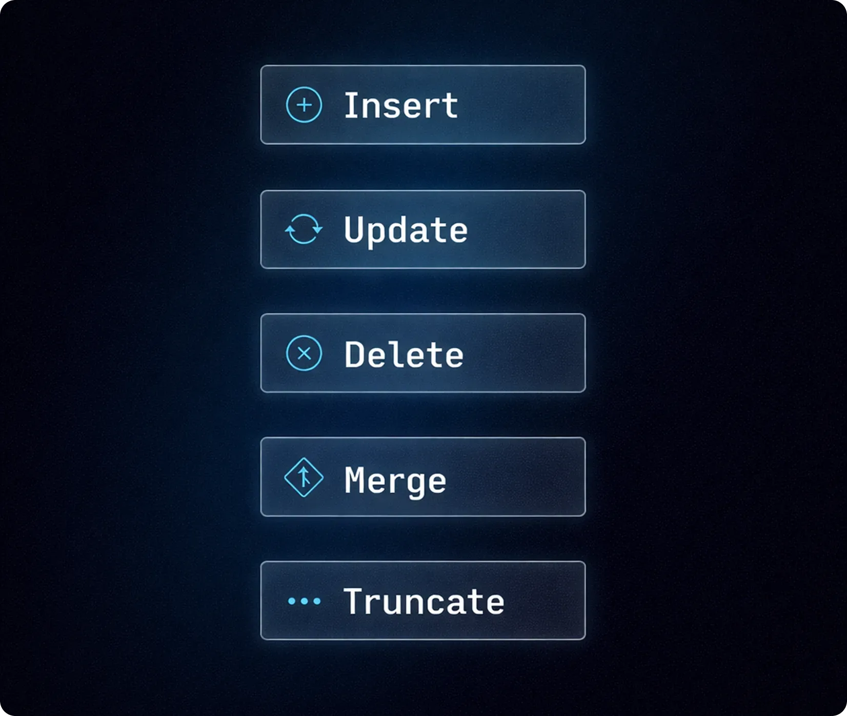 App interface displaying various data transformation options, including filtering, sorting, and aggregating features.